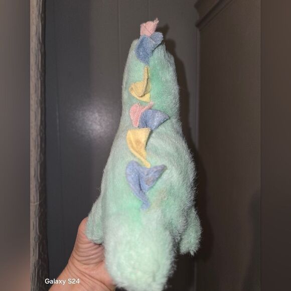 Vintage Eden Dinosaur Plush Musical Head Moves Pastel Green Working Conditions - Picture 5 of 16
